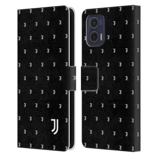 Juventus Football Club Lifestyle 2 Logomark Pattern Leather Book Wallet Case Cover For Motorola Moto G73 5G