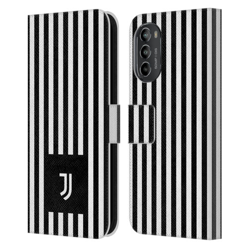 Juventus Football Club Lifestyle 2 Black & White Stripes Leather Book Wallet Case Cover For Motorola Moto G82 5G