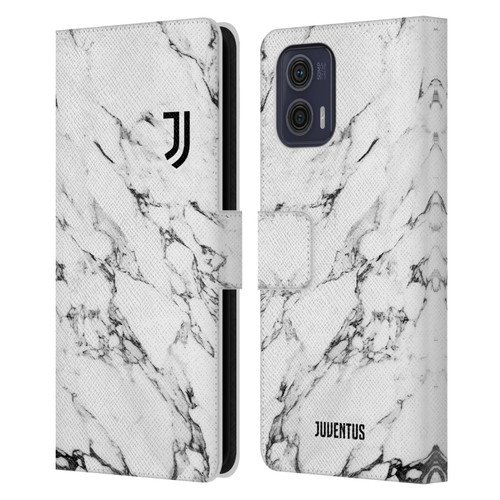 Juventus Football Club Marble White Leather Book Wallet Case Cover For Motorola Moto G73 5G