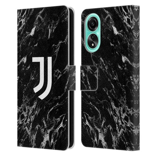 Juventus Football Club Marble Black Leather Book Wallet Case Cover For OPPO A78 5G
