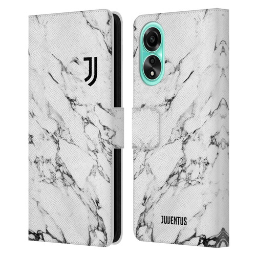 Juventus Football Club Marble White Leather Book Wallet Case Cover For OPPO A78 5G