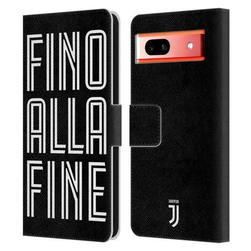 Juventus Football Club Type Fino Alla Fine Black Leather Book Wallet Case Cover For Google Pixel 7a