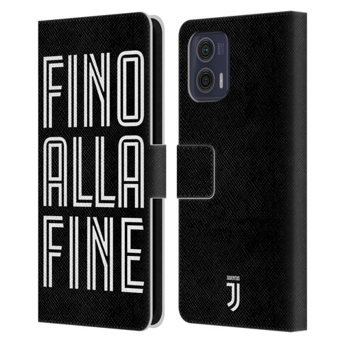 Juventus Football Club Type Fino Alla Fine Black Leather Book Wallet Case Cover For Motorola Moto G73 5G