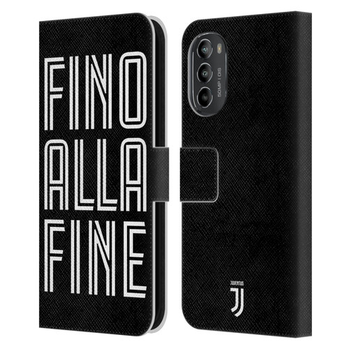 Juventus Football Club Type Fino Alla Fine Black Leather Book Wallet Case Cover For Motorola Moto G82 5G
