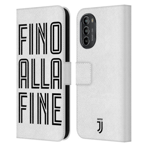 Juventus Football Club Type Fino Alla Fine White Leather Book Wallet Case Cover For Motorola Moto G82 5G