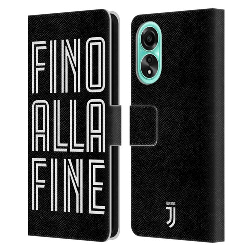 Juventus Football Club Type Fino Alla Fine Black Leather Book Wallet Case Cover For OPPO A78 5G
