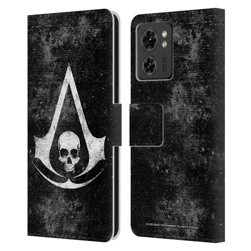 Assassin's Creed Black Flag Logos Grunge Leather Book Wallet Case Cover For Motorola Moto Edge 40