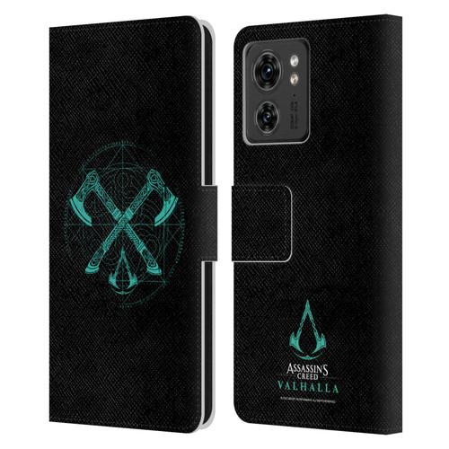 Assassin's Creed Valhalla Compositions Dual Axes Leather Book Wallet Case Cover For Motorola Moto Edge 40