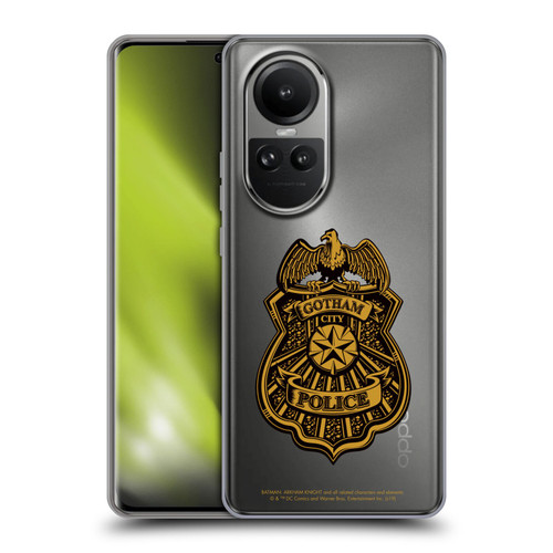 Batman Arkham Knight Graphics Gotham City Police Badge Soft Gel Case for OPPO Reno10 5G / Reno10 Pro 5G
