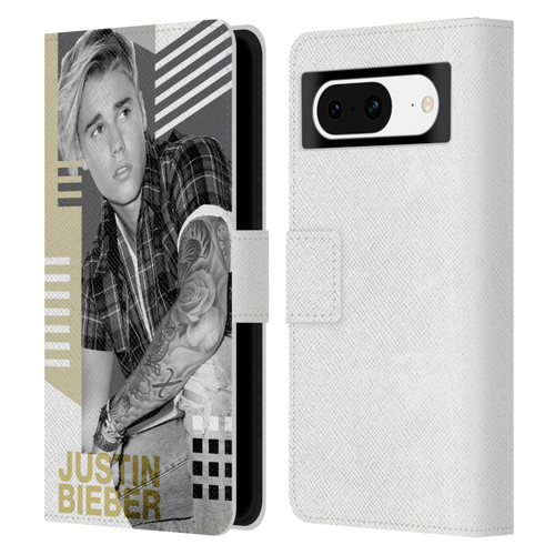 Justin Bieber Purpose B&w Calendar Geometric Collage Leather Book Wallet Case Cover For Google Pixel 8