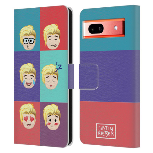 Justin Bieber Justmojis Cute Faces Leather Book Wallet Case Cover For Google Pixel 7a