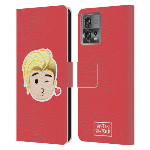 Justin Bieber Justmojis Kiss Leather Book Wallet Case Cover For Motorola Moto Edge 30 Fusion