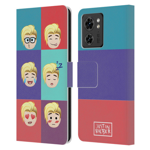 Justin Bieber Justmojis Cute Faces Leather Book Wallet Case Cover For Motorola Moto Edge 40