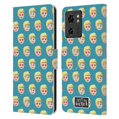 Justin Bieber Justmojis Patterns Leather Book Wallet Case Cover For Motorola Moto Edge 40