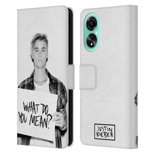 Justin Bieber Purpose What Do You Mean Photo Leather Book Wallet Case Cover For OPPO A78 4G