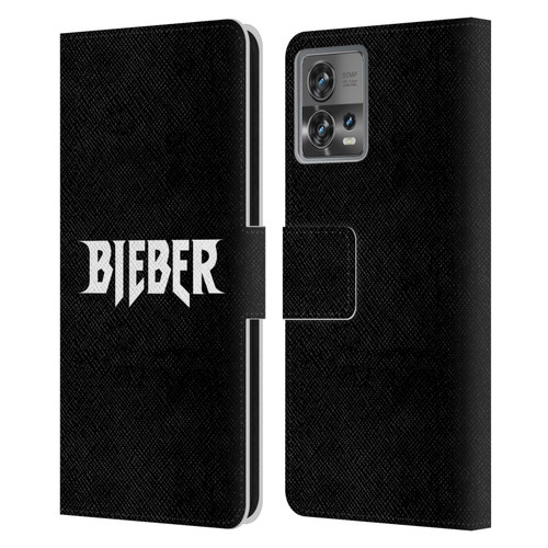 Justin Bieber Tour Merchandise Logo Name Leather Book Wallet Case Cover For Motorola Moto Edge 30 Fusion