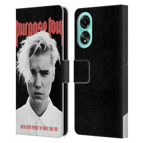 Justin Bieber Tour Merchandise Purpose Poster Leather Book Wallet Case Cover For OPPO A78 5G
