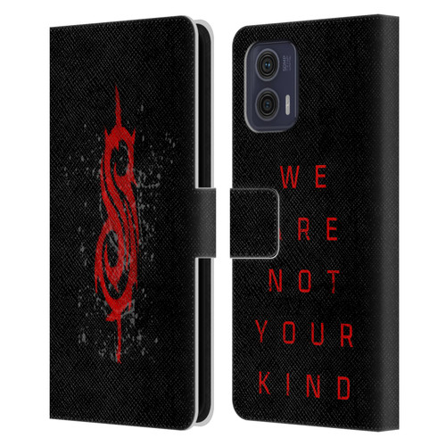 Slipknot We Are Not Your Kind Red Distressed Look Leather Book Wallet Case Cover For Motorola Moto G73 5G