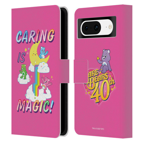 Care Bears 40th Anniversary Caring Is Magic Leather Book Wallet Case Cover For Google Pixel 8