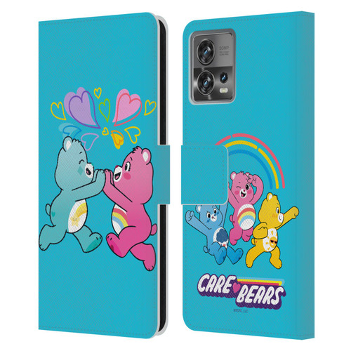 Care Bears Characters Funshine, Cheer And Grumpy Group 2 Leather Book Wallet Case Cover For Motorola Moto Edge 30 Fusion
