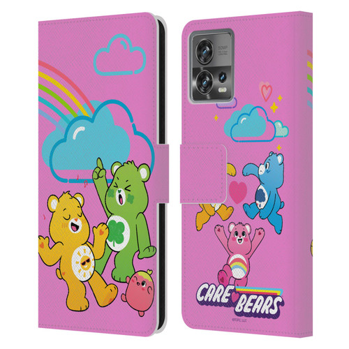 Care Bears Characters Funshine, Cheer And Grumpy Group Leather Book Wallet Case Cover For Motorola Moto Edge 30 Fusion