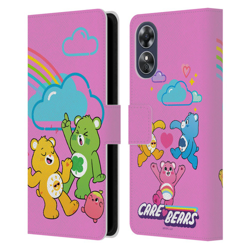Care Bears Characters Funshine, Cheer And Grumpy Group Leather Book Wallet Case Cover For OPPO A17