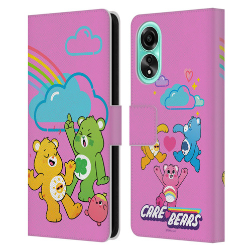 Care Bears Characters Funshine, Cheer And Grumpy Group Leather Book Wallet Case Cover For OPPO A78 5G