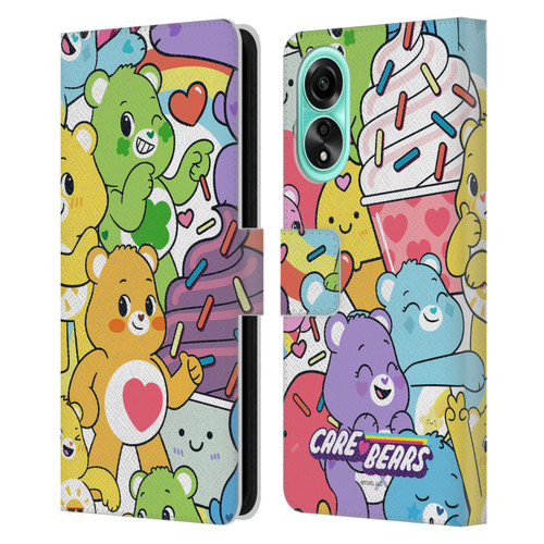 Care Bears Sweet And Savory Character Pattern Leather Book Wallet Case Cover For OPPO A78 4G