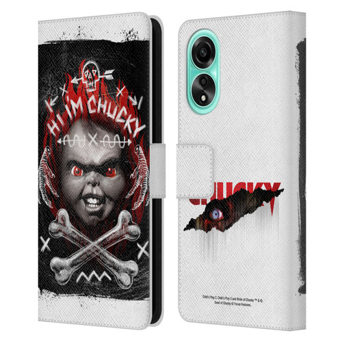 Child's Play Key Art Hi I'm Chucky Grunge Leather Book Wallet Case Cover For OPPO A78 4G