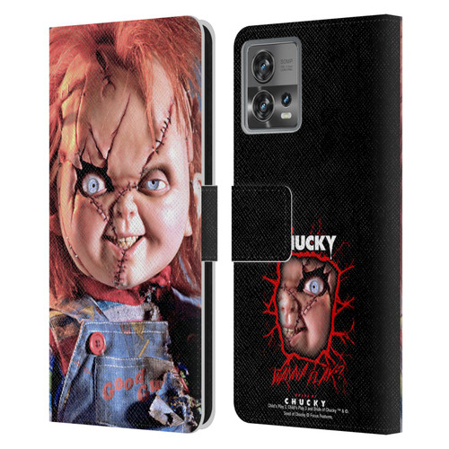 Bride of Chucky Key Art Doll Leather Book Wallet Case Cover For Motorola Moto Edge 30 Fusion