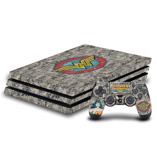 Wonder Woman DC Comics Comic Book Cover Vintage Collage Vinyl Sticker Skin Decal Cover for Sony PS4 Pro Bundle
