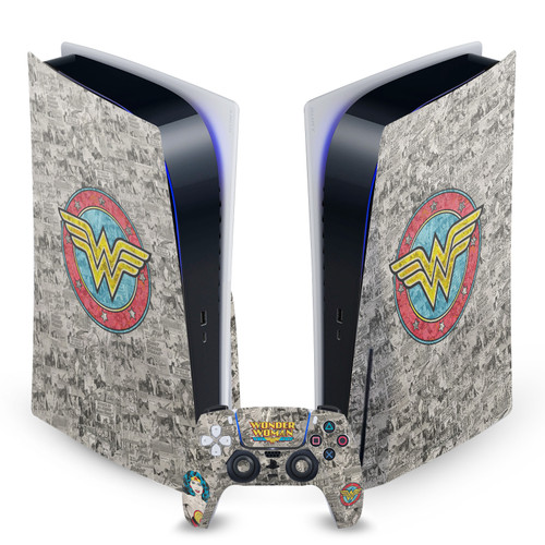 Wonder Woman DC Comics Comic Book Cover Vintage Collage Vinyl Sticker Skin Decal Cover for Sony PS5 Disc Edition Bundle