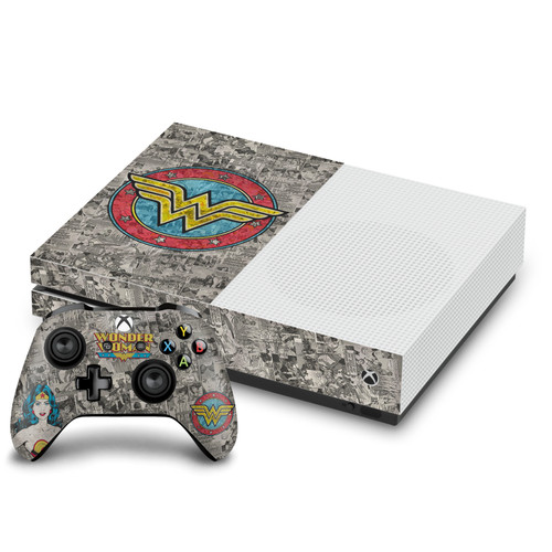 Wonder Woman DC Comics Comic Book Cover Vintage Collage Vinyl Sticker Skin Decal Cover for Microsoft One S Console & Controller