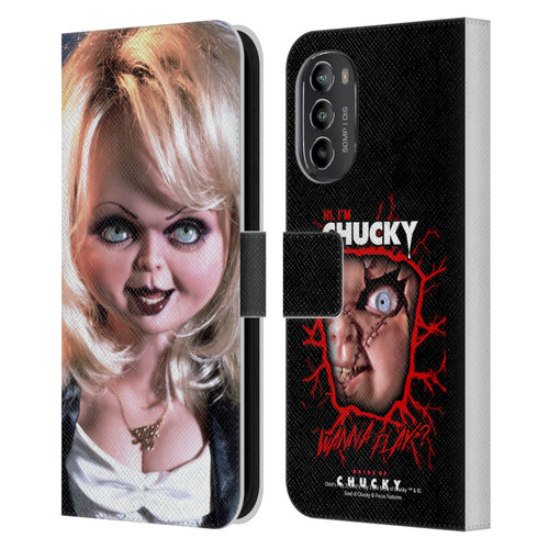 Bride of Chucky Key Art Tiffany Doll Leather Book Wallet Case Cover For Motorola Moto G82 5G