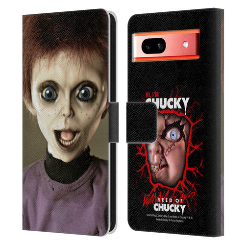 Seed of Chucky Key Art Glen Doll Leather Book Wallet Case Cover For Google Pixel 7a