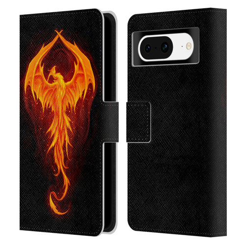 Christos Karapanos Dark Hours Dragon Phoenix Leather Book Wallet Case Cover For Google Pixel 8