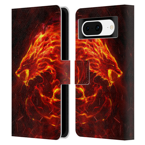 Christos Karapanos Mythical Art Wolf Spirit Leather Book Wallet Case Cover For Google Pixel 8