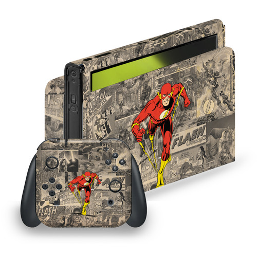 The Flash DC Comics Comic Book Art Character Collage Vinyl Sticker Skin Decal Cover for Nintendo Switch OLED Bundle