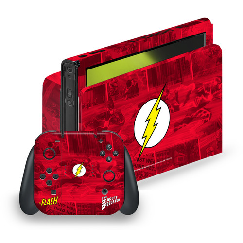 The Flash DC Comics Comic Book Art Logo Vinyl Sticker Skin Decal Cover for Nintendo Switch OLED Bundle