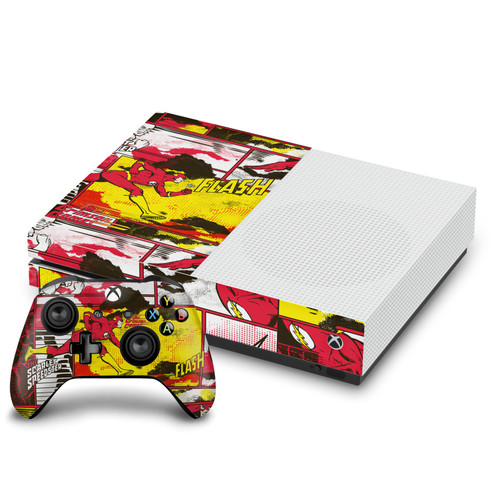 The Flash DC Comics Comic Book Art Panel Collage Vinyl Sticker Skin Decal Cover for Microsoft One S Console & Controller