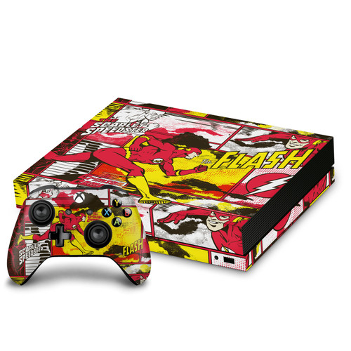 The Flash DC Comics Comic Book Art Panel Collage Vinyl Sticker Skin Decal Cover for Microsoft Xbox One X Bundle