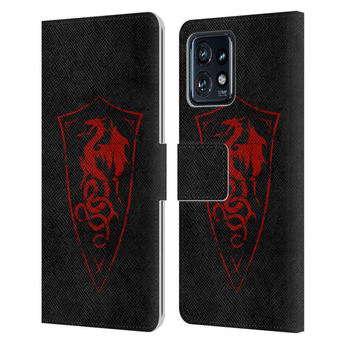 Christos Karapanos Shield Dragon Leather Book Wallet Case Cover For Motorola Moto Edge 40 Pro