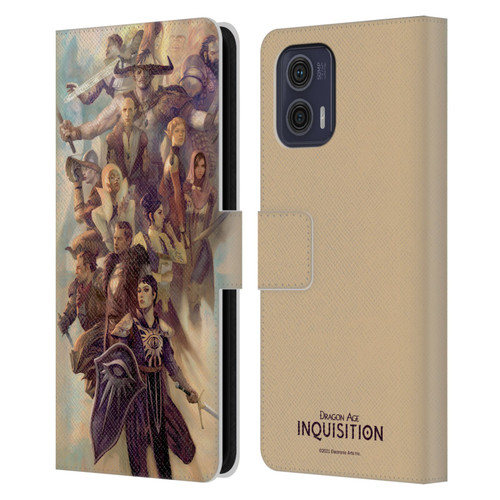 EA Bioware Dragon Age Inquisition Graphics Companions And Advisors Leather Book Wallet Case Cover For Motorola Moto G73 5G