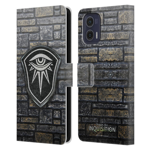 EA Bioware Dragon Age Inquisition Graphics Distressed Crest Leather Book Wallet Case Cover For Motorola Moto G73 5G