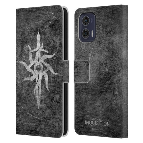 EA Bioware Dragon Age Inquisition Graphics Distressed Symbol Leather Book Wallet Case Cover For Motorola Moto G73 5G