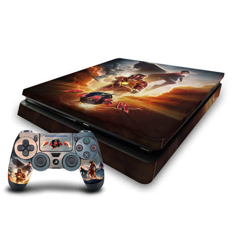 The Flash 2023 Graphic Art Key Art Vinyl Sticker Skin Decal Cover for Sony PS4 Slim Console & Controller