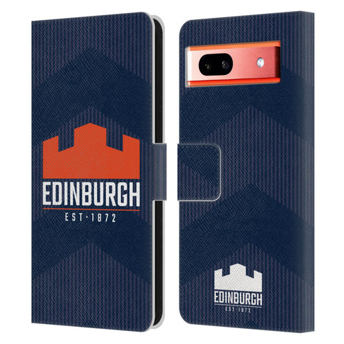 Edinburgh Rugby Graphics Lines Leather Book Wallet Case Cover For Google Pixel 7a