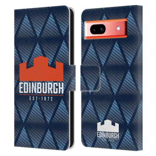 Edinburgh Rugby Graphics Pattern Leather Book Wallet Case Cover For Google Pixel 7a