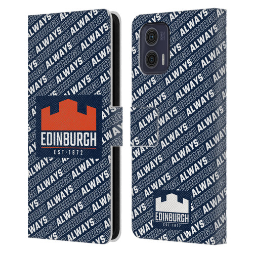 Edinburgh Rugby Graphics Logo Pattern Leather Book Wallet Case Cover For Motorola Moto G73 5G