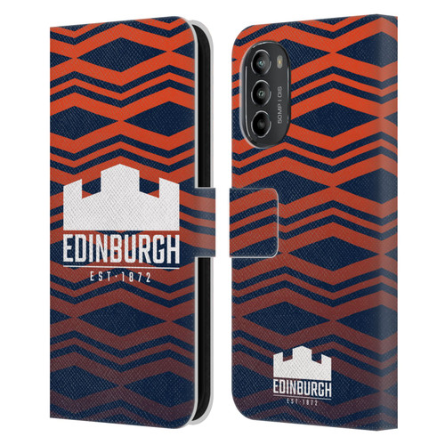 Edinburgh Rugby Graphics Pattern Gradient Leather Book Wallet Case Cover For Motorola Moto G82 5G